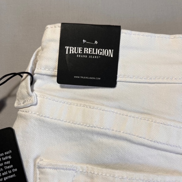 NWT TRUE RELIGION Maisie Vintage High Rise White Denim Fray Hem Jean Shorts - Picture 15 of 16
